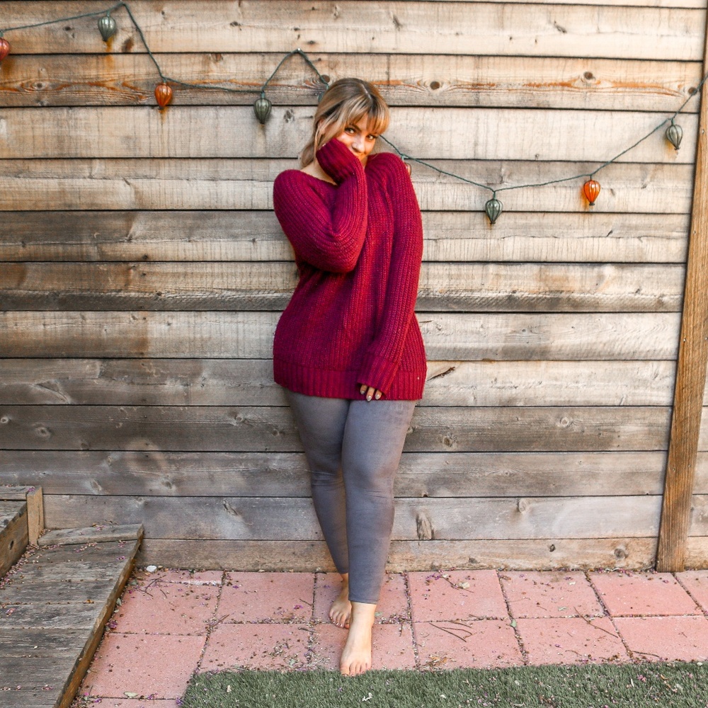Grey suede leggings